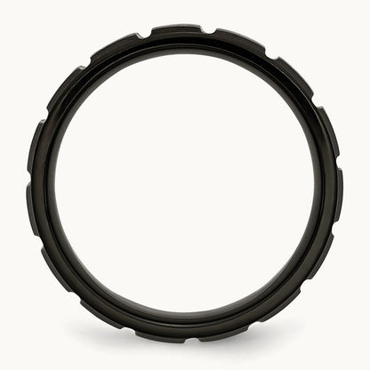 Titanium Brushed and Polished Black IP-plated 8mm Notched Band