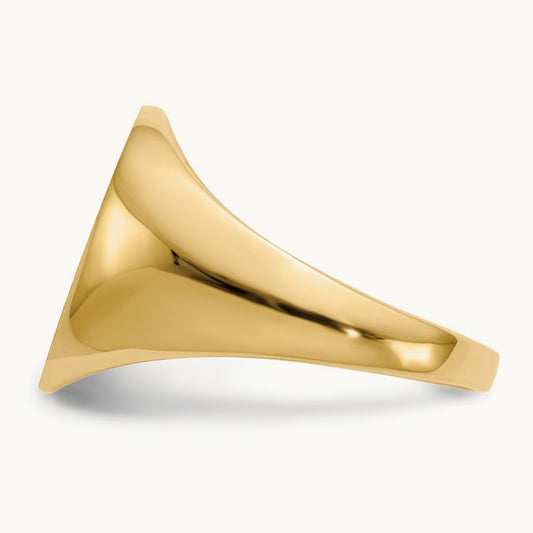 13.0x16. Closed Back Signet Ring, 0mm, 14K