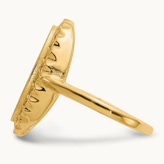 9.5x16. Open Back Signet Ring, 5mm, 14K