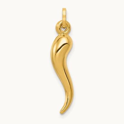 Hollow 3D Italian Horn Charm — 24mm