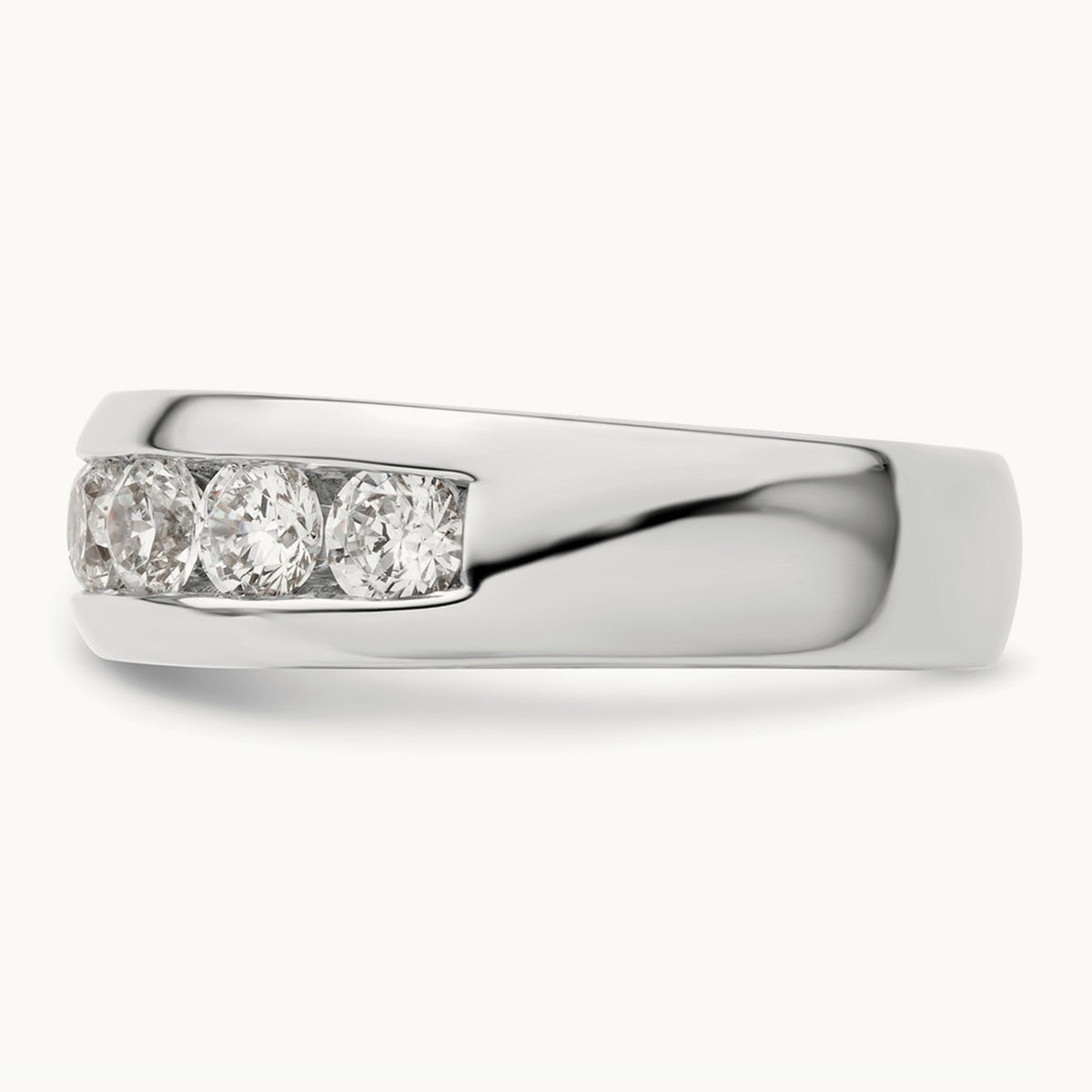7-Stone Diamond Channel Band, 14K White Gold