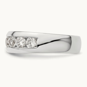 7-Stone Diamond Channel Band, 14K White Gold