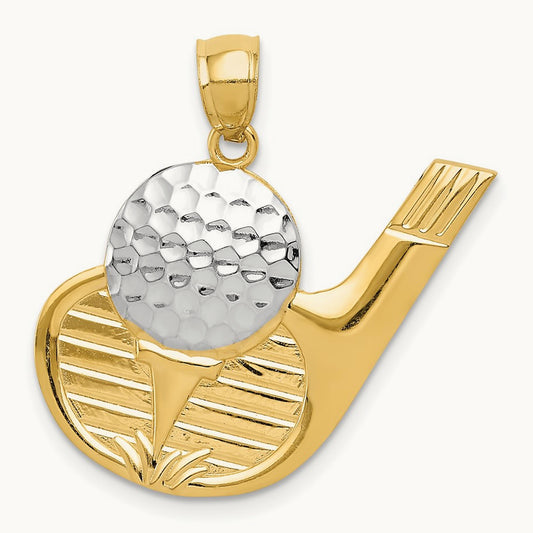 Golf Pendant with Rhodium — 27mm