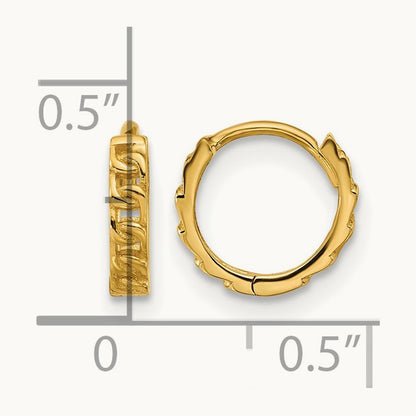 Polished Curb Link Round Hinged Hoop Earrings, 14K — Leslie's