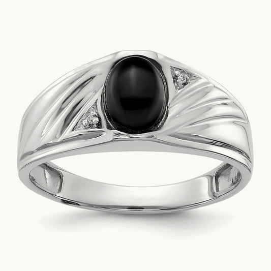 AA Diamond Men's Ring, 14K White Gold