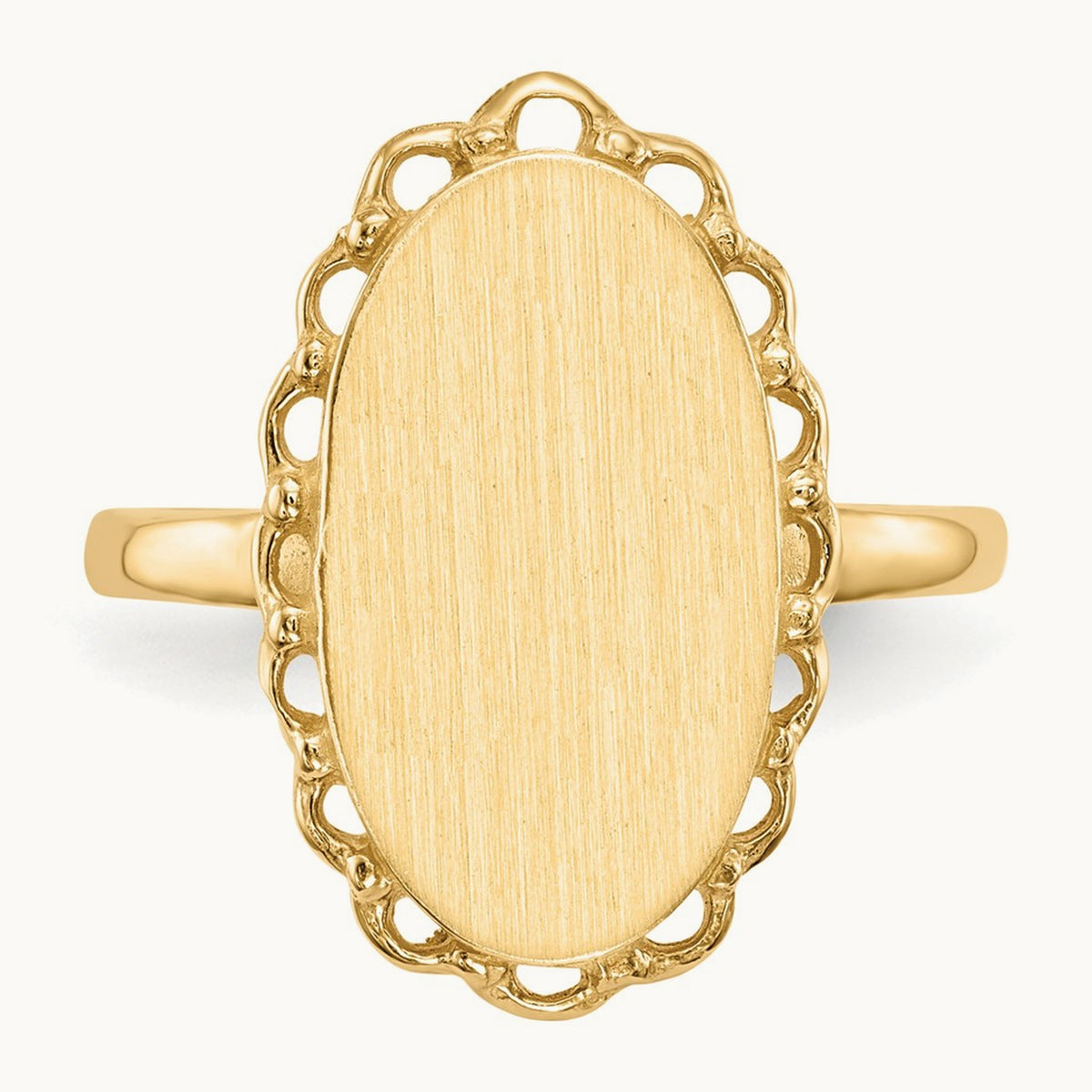 9.0x16. Open Back Signet Ring, 0mm, 14K