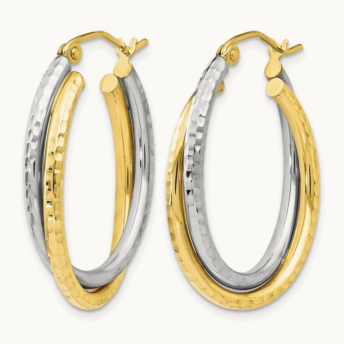Textured Hinged Hoop Earrings — Leslie's — photo set