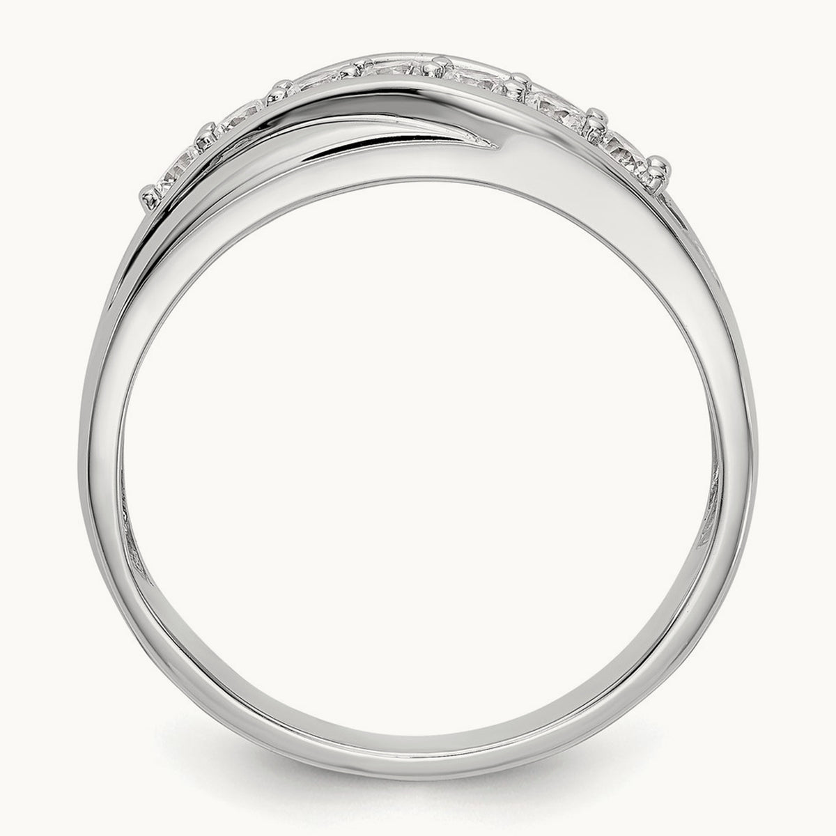 Seven Stone Men's Ring, 0.50 ct tw Lab-Grown Diamond — 14K White Gold