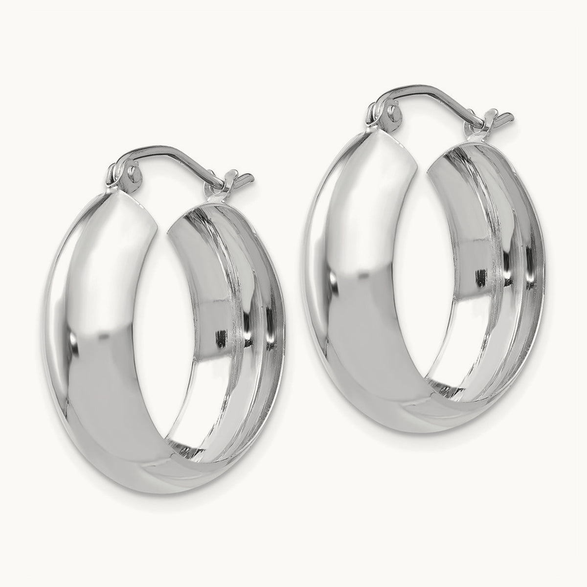 Hoop Earrings, 14K White Gold