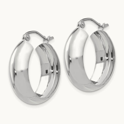 Hoop Earrings, 14K White Gold