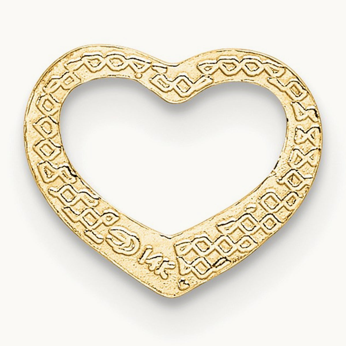 Polished Mini Floating Heart Slide — 14K Yellow Gold