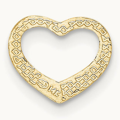 Polished Mini Floating Heart Slide — 14K Yellow Gold