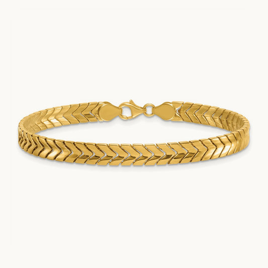 Polished Fancy Link 7.5 in Bracelet, 14K