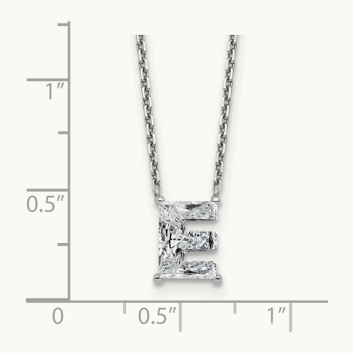 Initial Necklace, 1.75 ct tw Lab-Grown Diamond in 14K White Gold