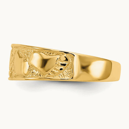 Footprints Toe Ring, 14K