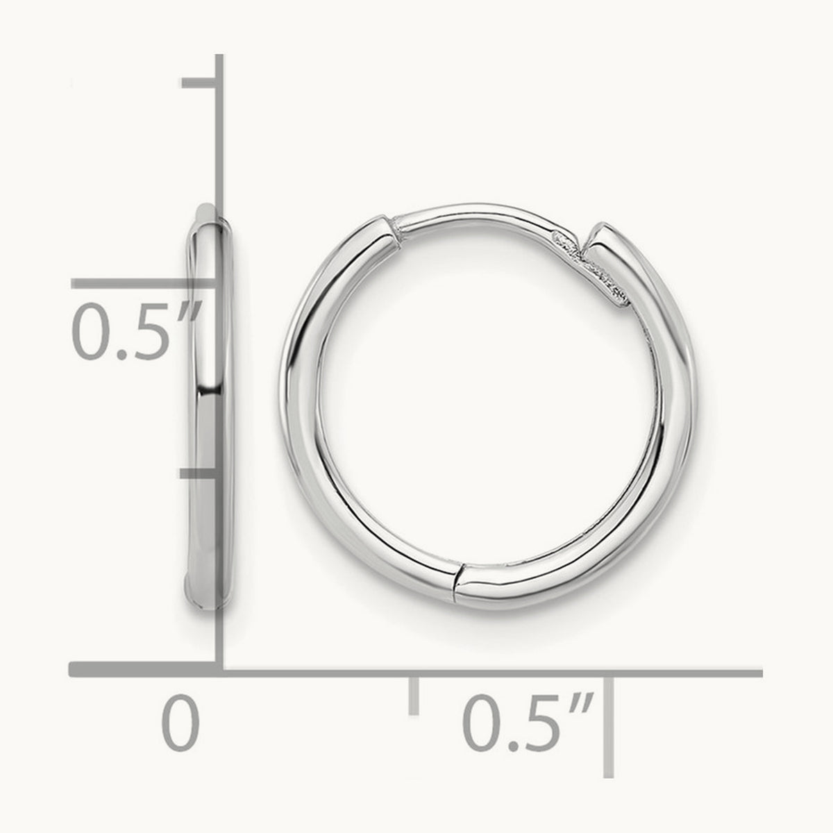 Polished Hinged Hoop Earrings — 14K White Gold