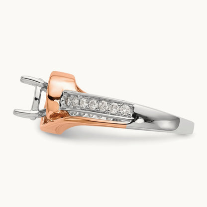 Semi-Mount Peg Set Engagement Ring, 0.15 ct tw Lab-Grown Diamond