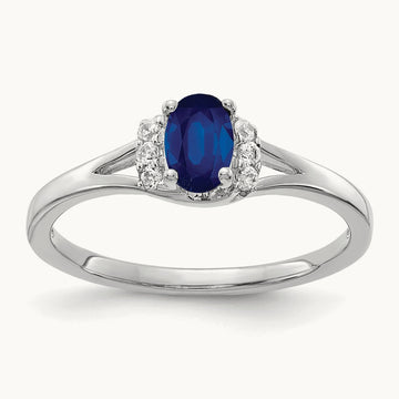 Diamond and Oval Sapphire Ring — photo set