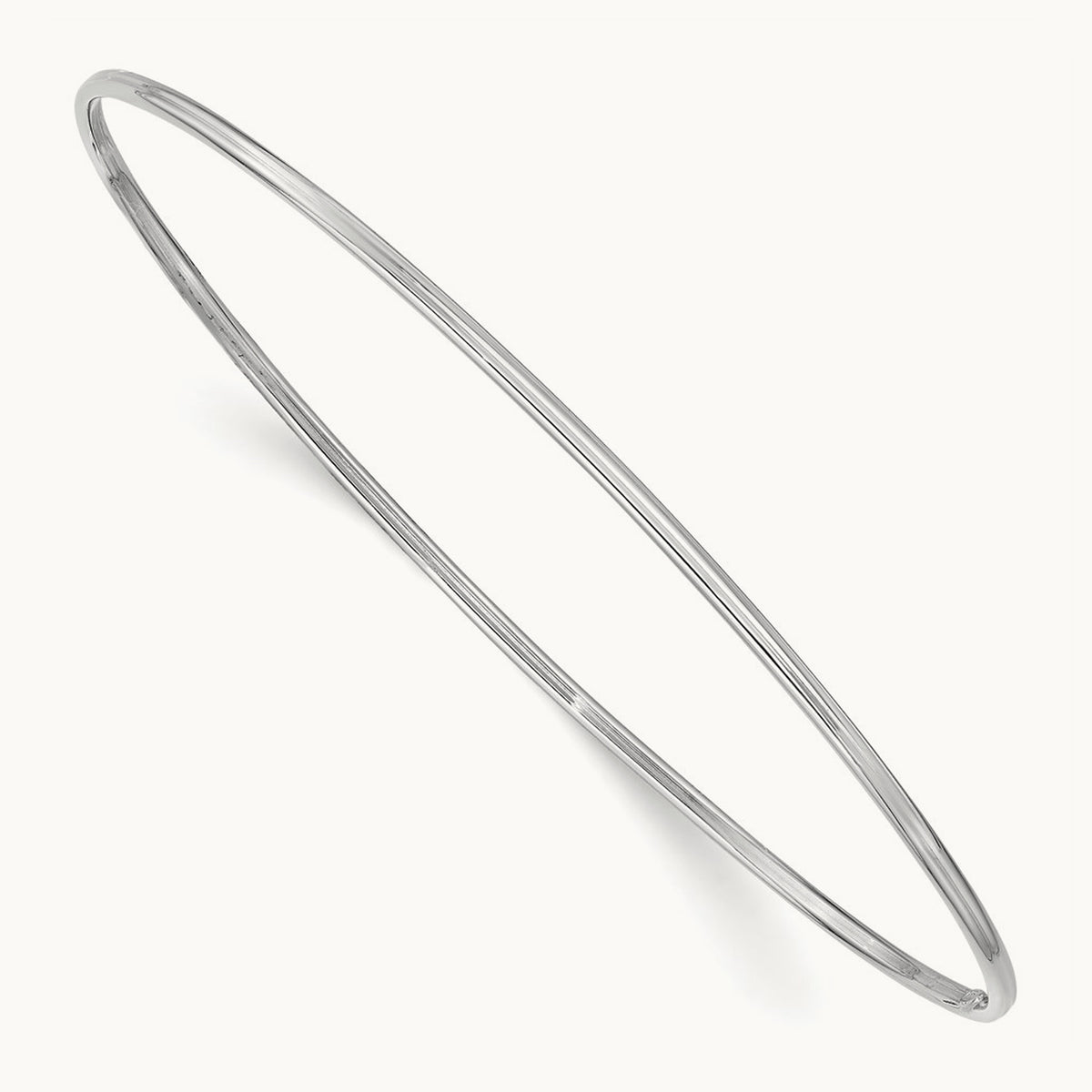 Polished Slip-on Bangle Bracelet — 14K White Gold
