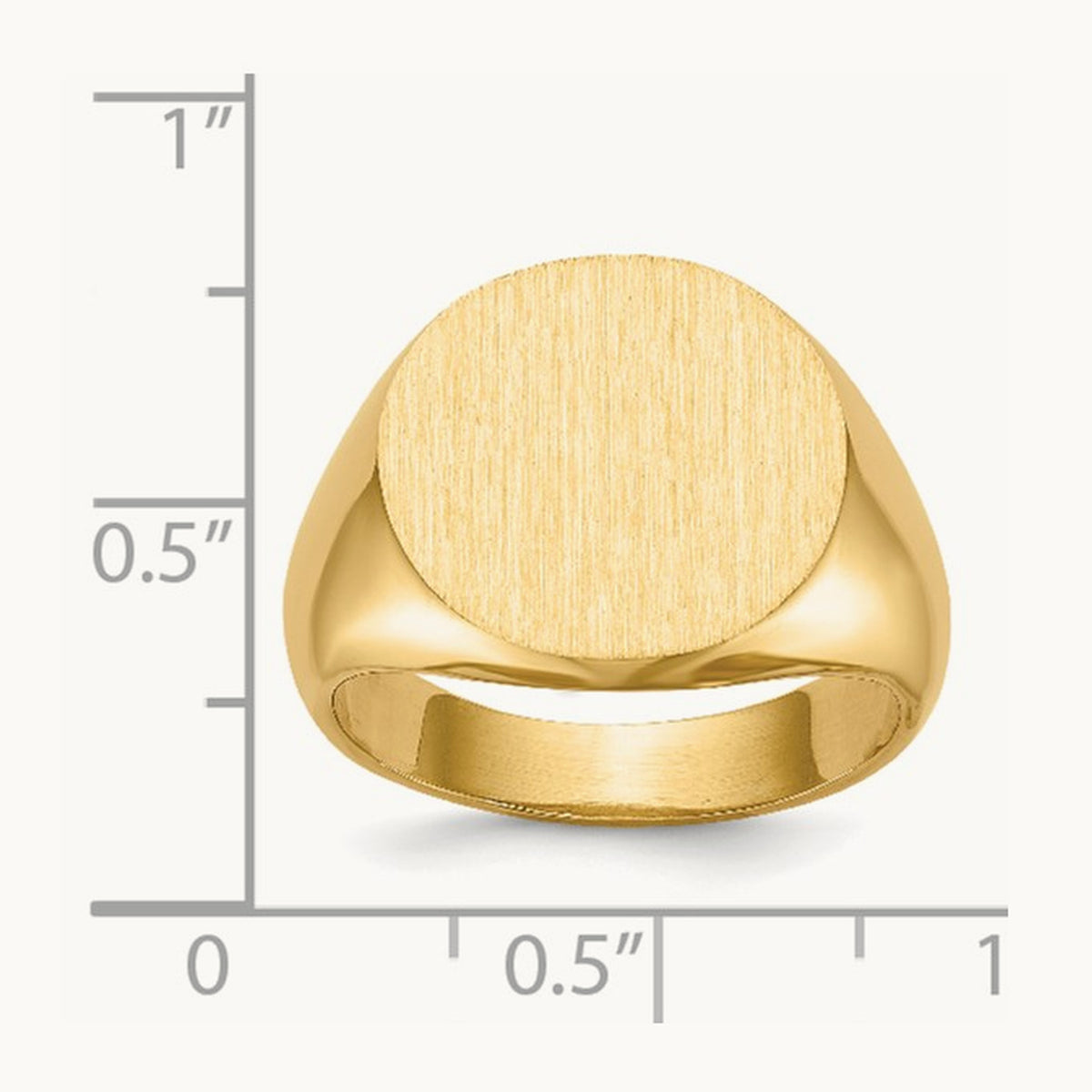 15.5x15. Open Back Signet Ring, 0mm, 14K