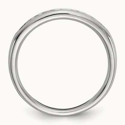 11-Stone Diamond Channel Band, 14K White Gold