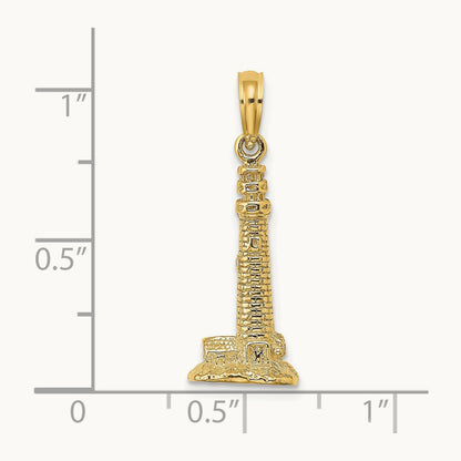3D Cape May NJ Lighthouse Charm, 14K