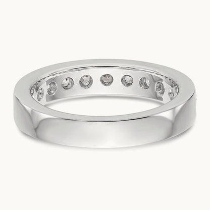 11-Stone Diamond Channel Band, 14K White Gold