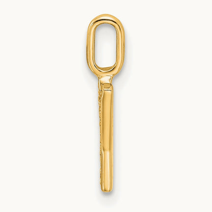 Diamond Letter Y Initial Pendant, 14K Gold