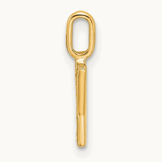 Diamond Letter Y Initial Pendant, 14K Gold