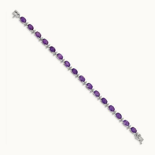 Amethyst Bracelet — 14K White Gold