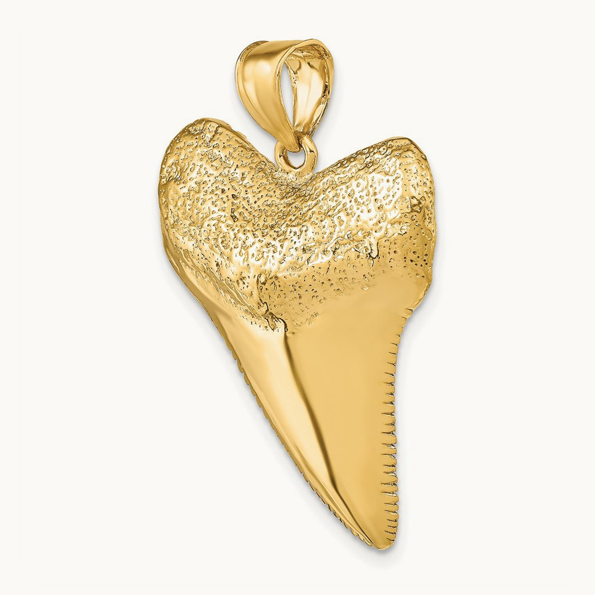 Solid Polished 3-D Shark Tooth Pendant — photo set