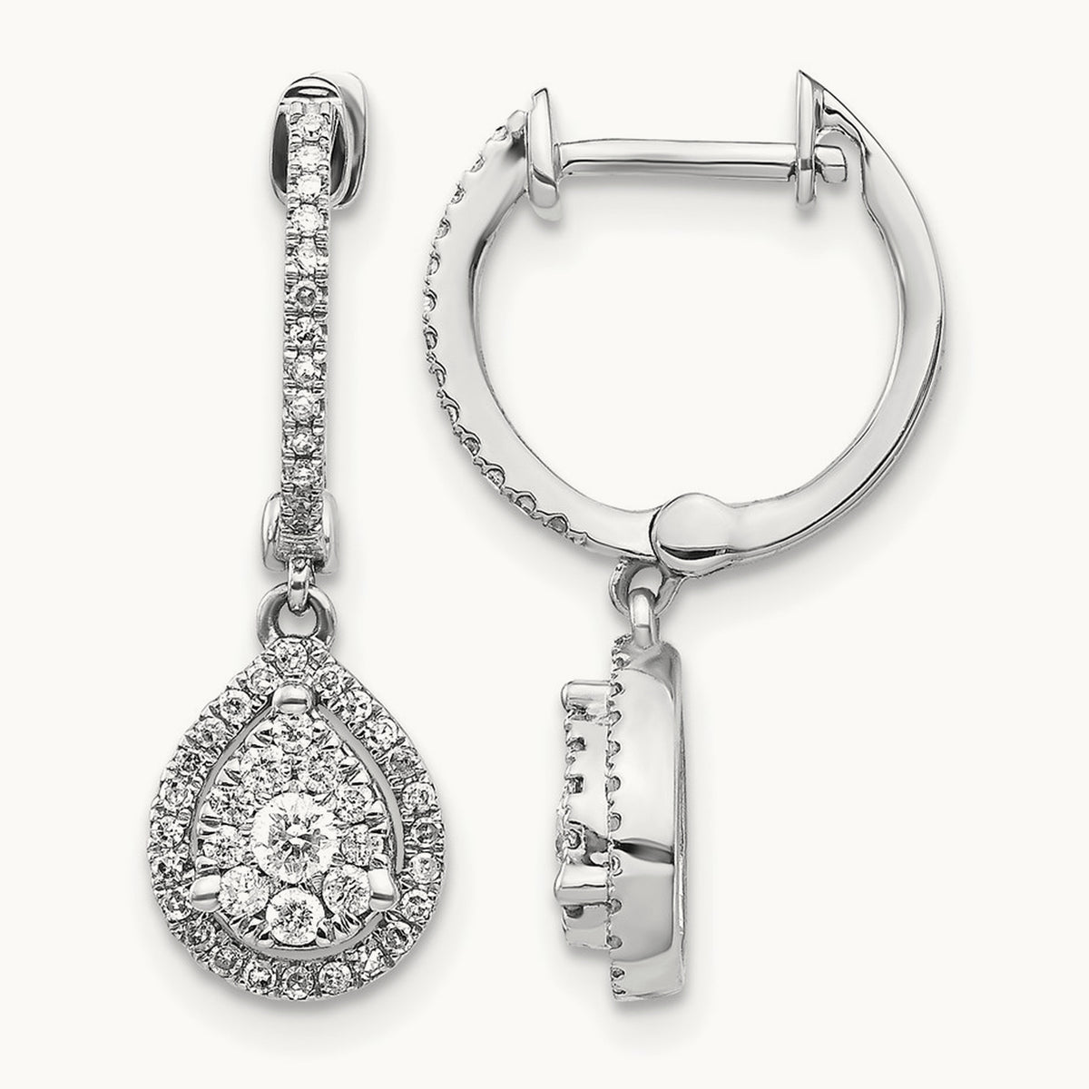 Halo Hinged Hoop Earrings, 0.50 ct tw Lab-Grown Diamond