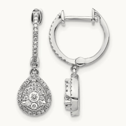 Halo Hinged Hoop Earrings, 0.50 ct tw Lab-Grown Diamond
