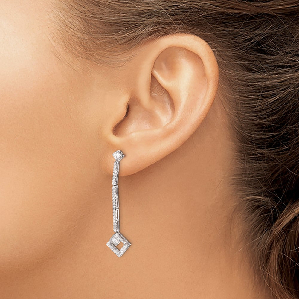 Dangle Post Earrings, 0.50 ct tw Lab-Grown Diamond — 14K White Gold
