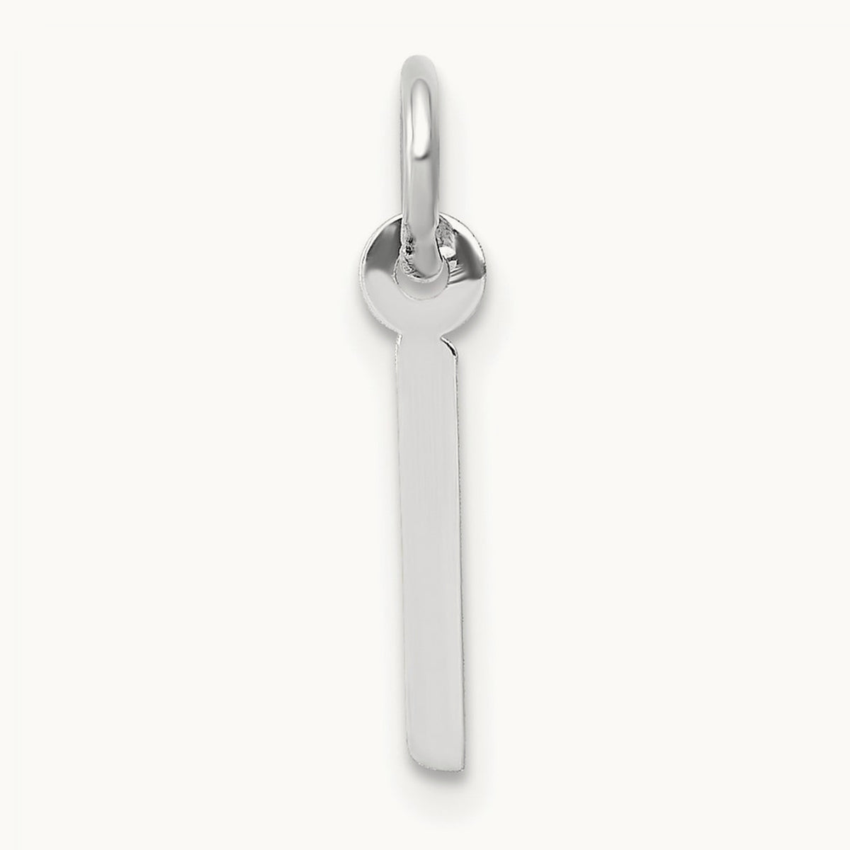 Small Slanted Block Initial Charm — 14K White Gold, I