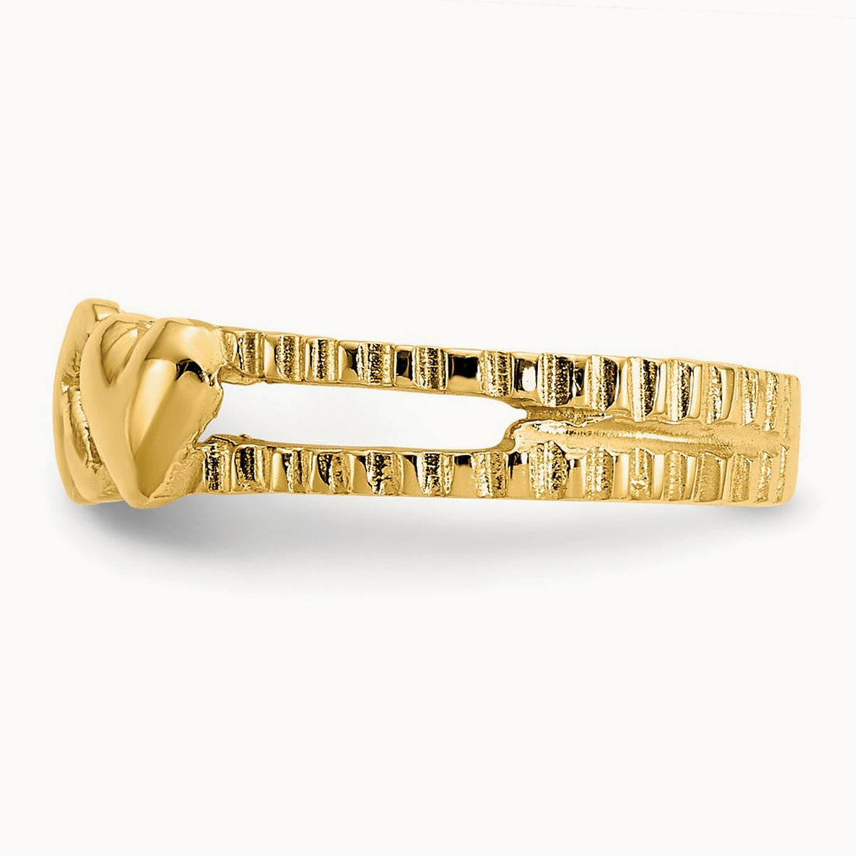 Hearts and X Toe Ring, 14K