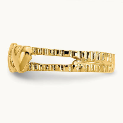 Hearts and X Toe Ring, 14K