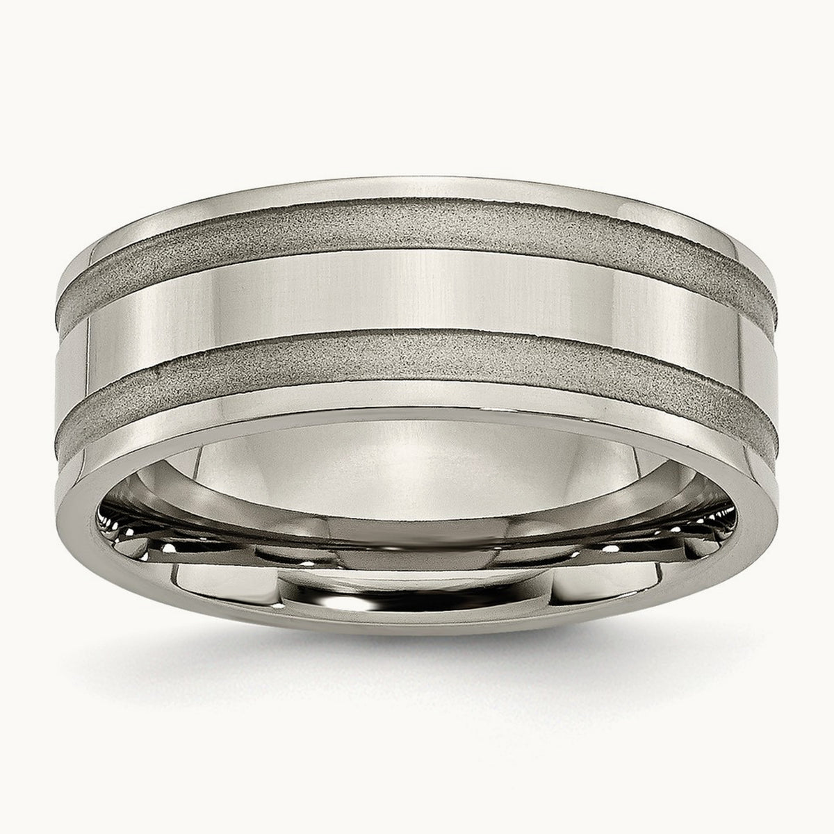 Brushed and Polished Grooved Band — photo set