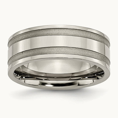 Brushed and Polished Grooved Band — photo set