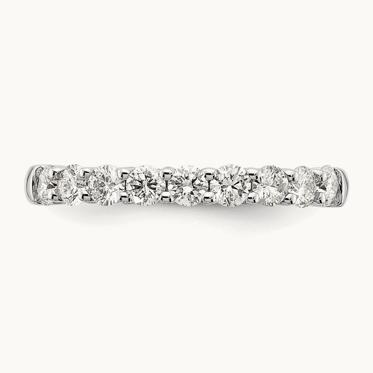 9-Stone Diamond Band, 14K White Gold