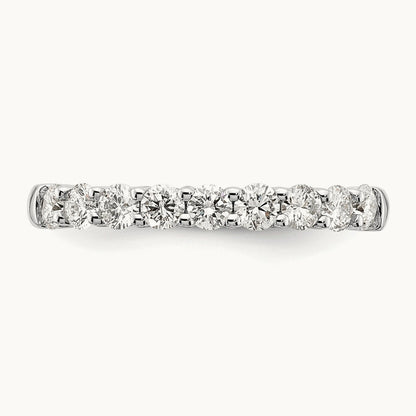 9-Stone Diamond Band, 14K White Gold