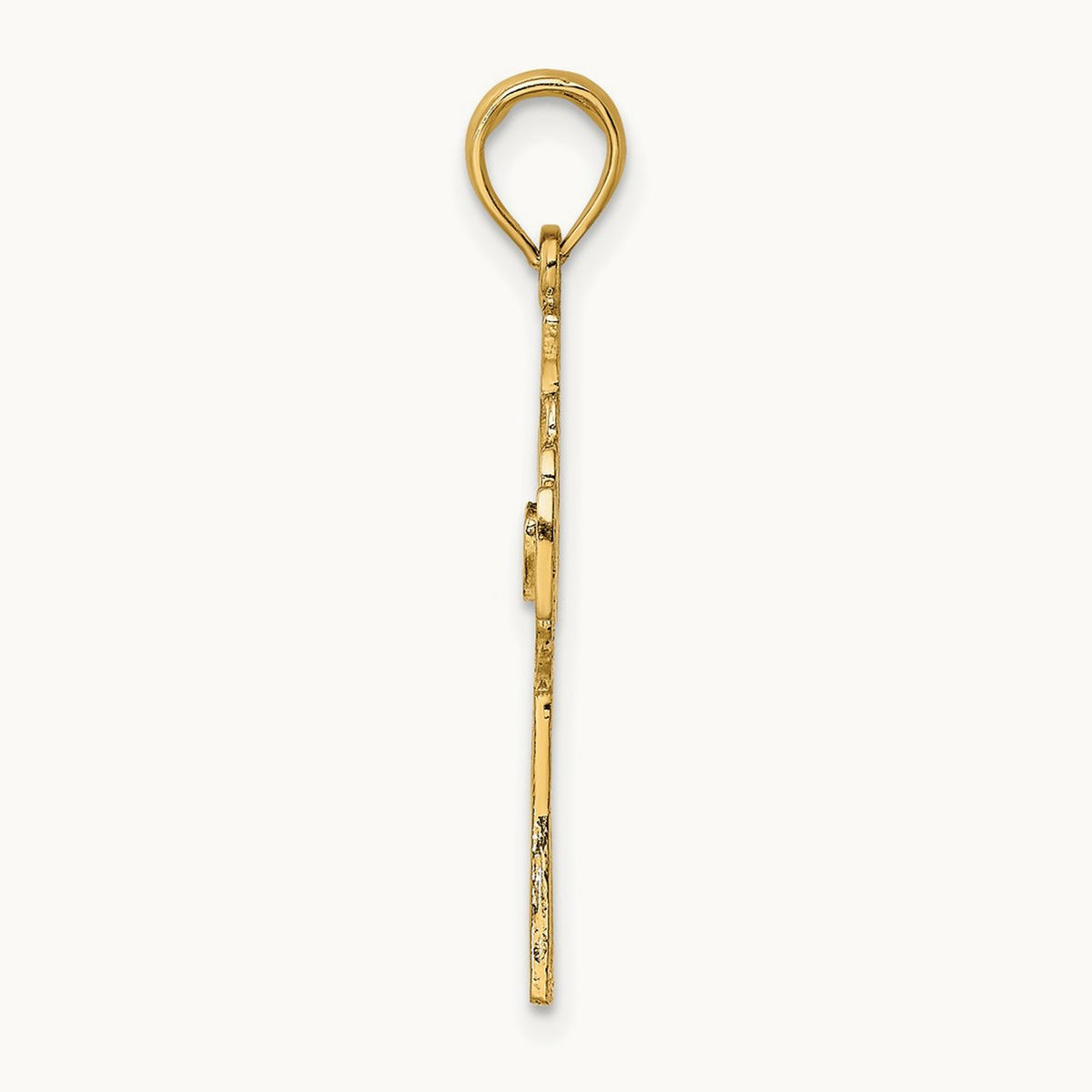 Claddagh Cross Charm — 14K Yellow Gold, 27.4mm
