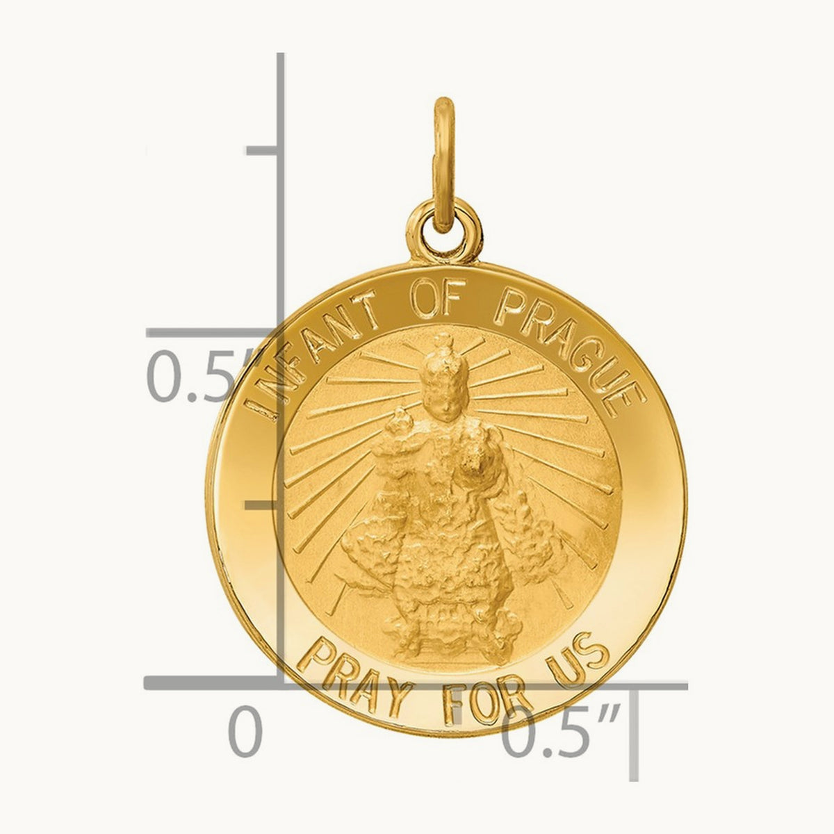 Infant of Prague Medal Charm, 14K