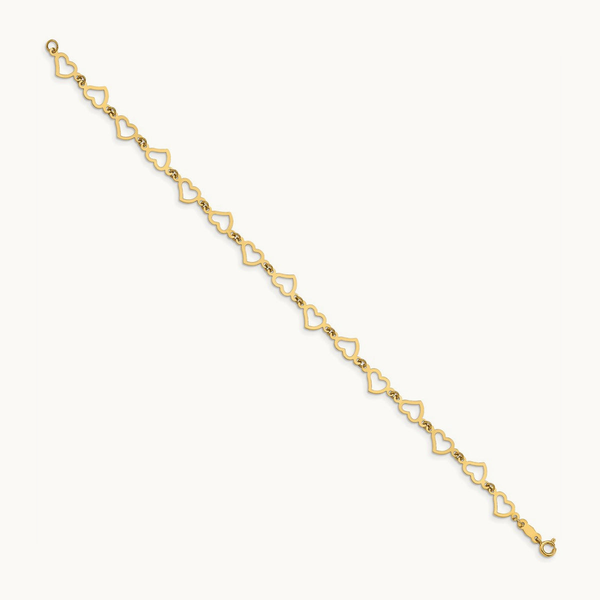 Flat Open Hearts Bracelet — 7.5mm