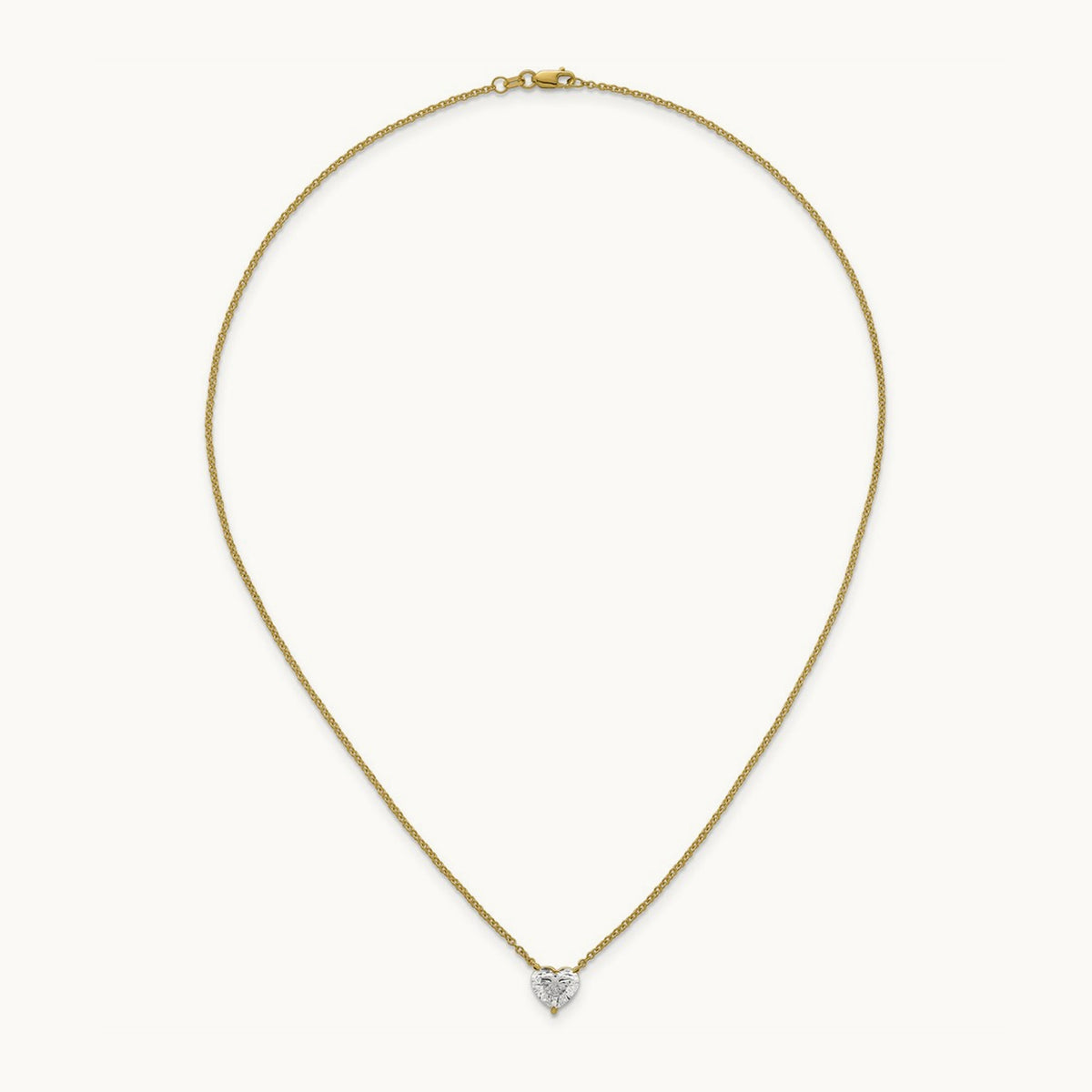 Heart Pendant with Chai, 2.00 ct tw Lab-Grown Diamond — 14K Yellow Gold
