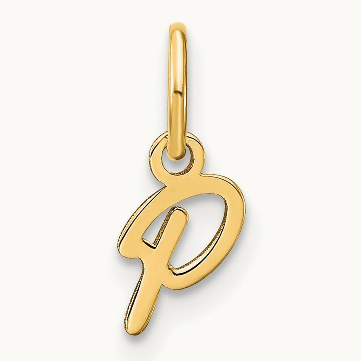 Upper case Initial Charm — 14K Yellow Gold, P