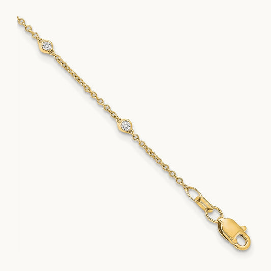 TO 16 Station Necklace, 0.25-0.50 ct tw Lab-Grown Diamond — 14K Yellow Gold
