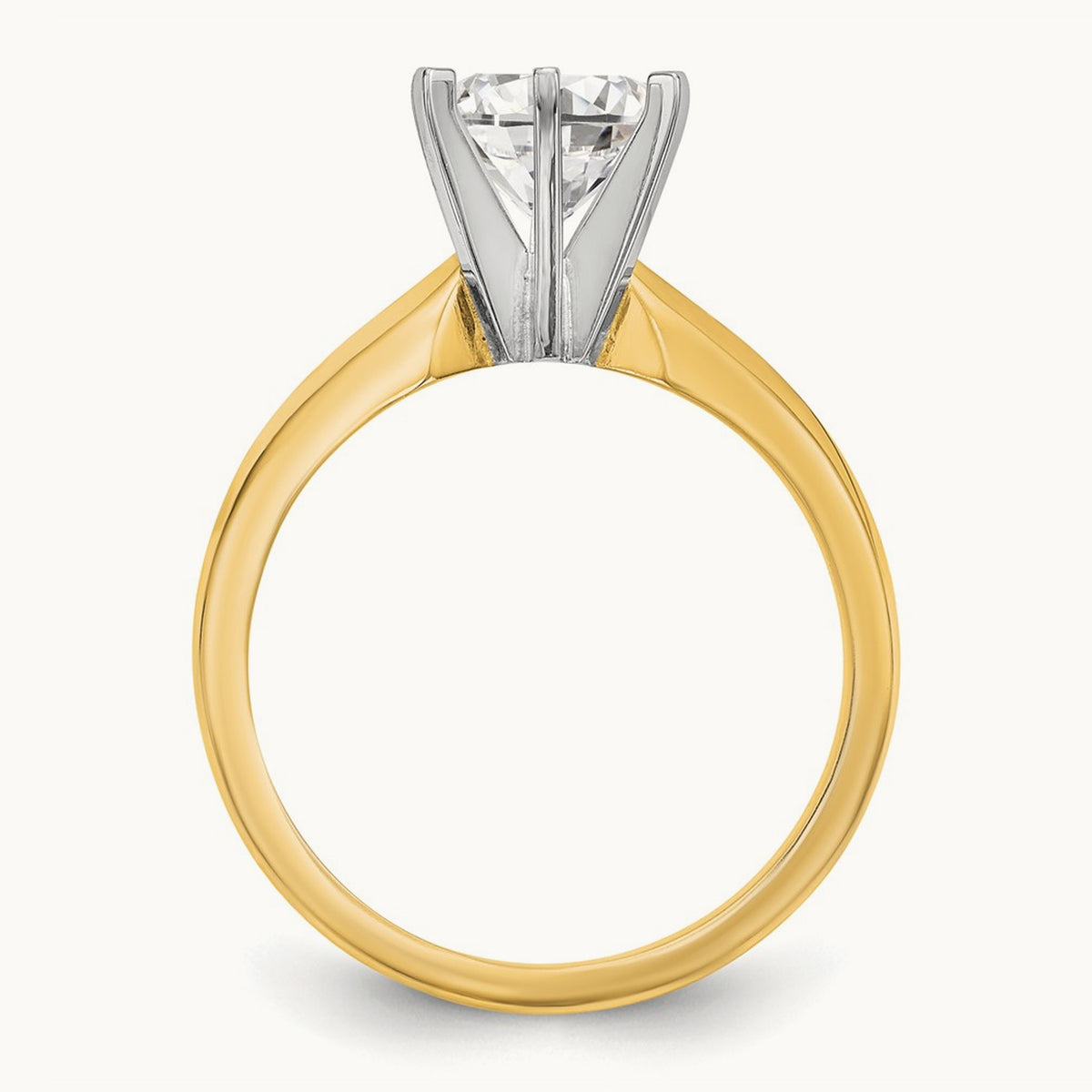 3/4ct. Medium-Wt Knife Edge 6-Prong Ring Mounting, 14K Two-tone