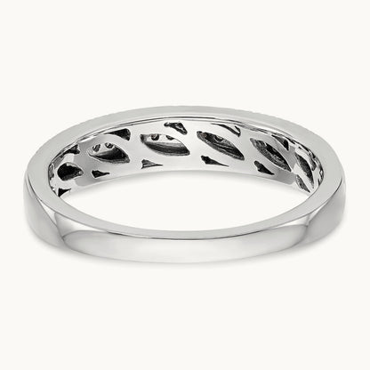Complete Diamond Trio Ladies Wedding Band, 14K White Gold