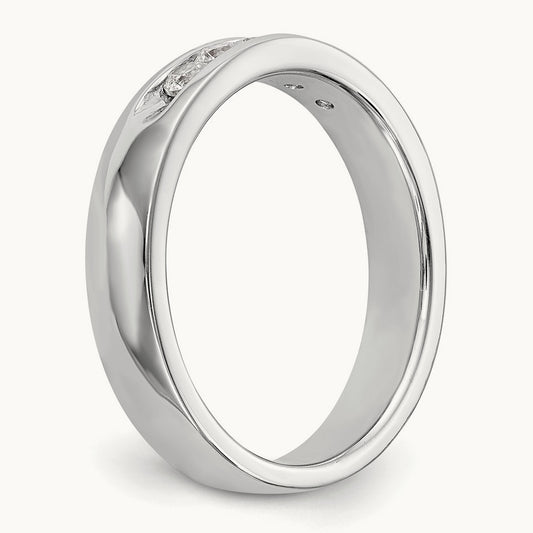 5- Stone Channel Band Mounting, 2.4mm, 14K White Gold